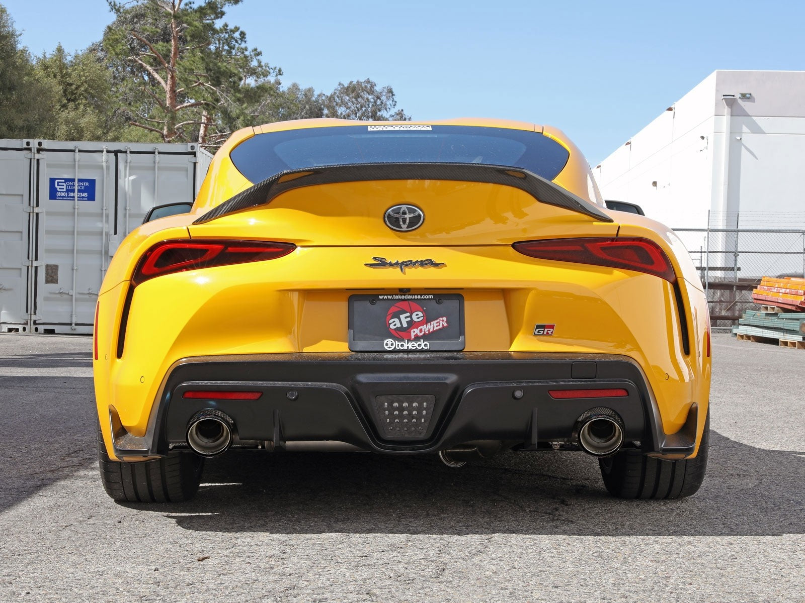 aFe 21+ Toyota Supra Takeda 2-1/2 IN to 3 IN 304 Stainless Steel Cat-Back Exhaust System w/ Carbon Fiber Tip