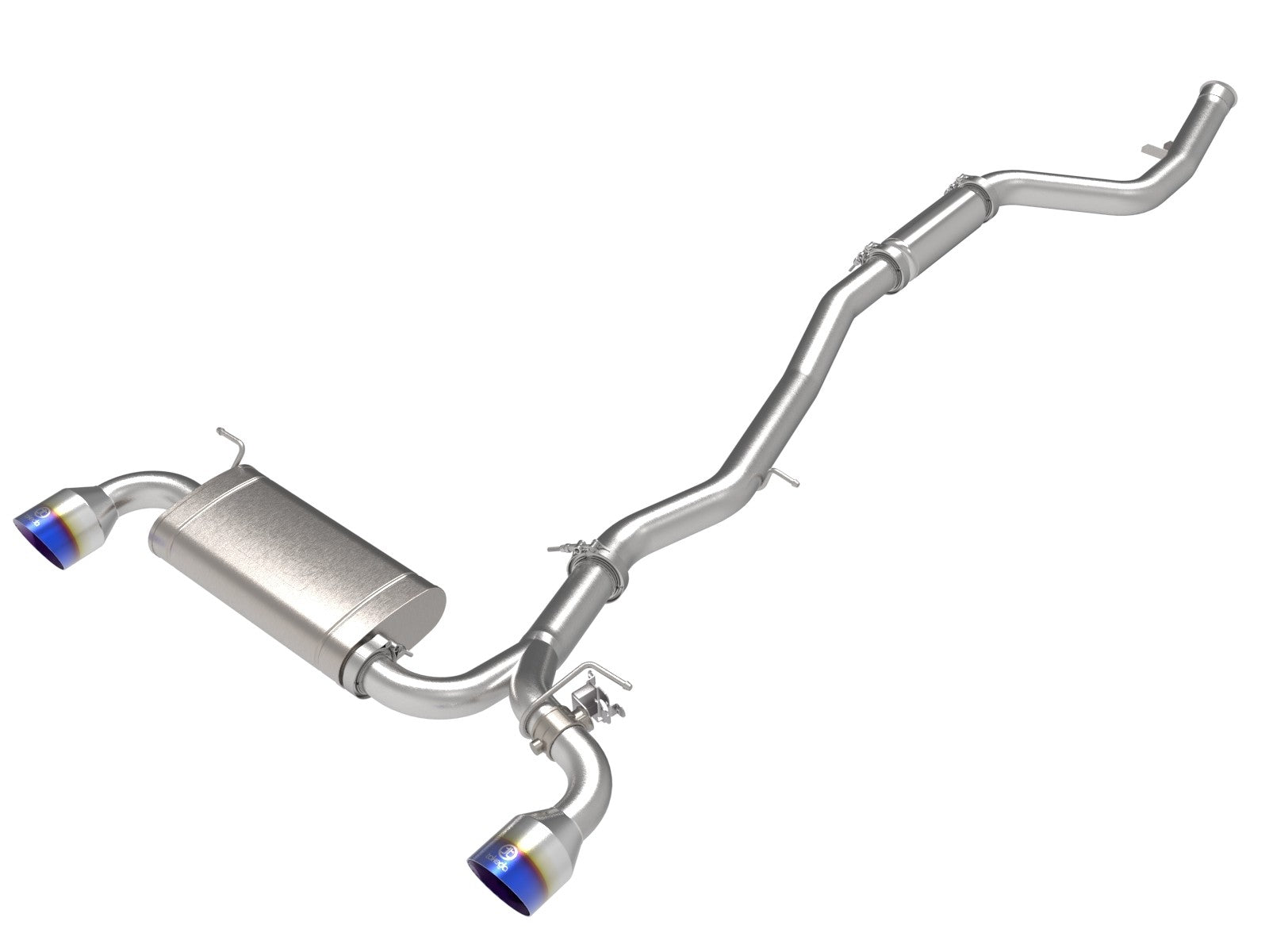 aFe 21+ Toyota Supra Takeda 2-1/2 IN to 3 IN 304 Stainless Steel Cat-Back Exhaust System w/ Blue Flame Tip