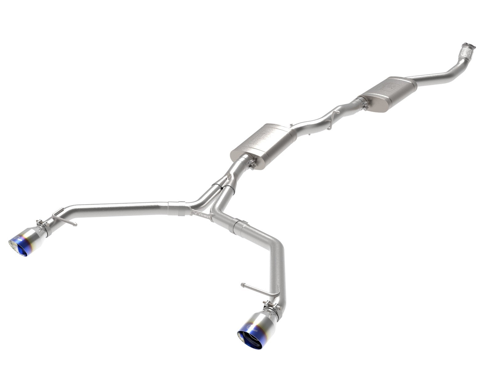 aFe 13-16 Audi A4 MACH Force-Xp 3 IN to 2-1/2 IN 304 Stainless Steel Cat-Back Exhaust System w/  Blue Flame Tips