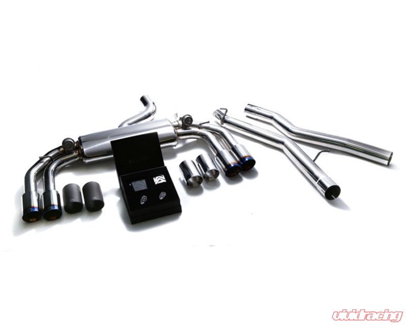 ARMYTRIX Stainless Steel Valvetronic Catback Exhaust System Quad Chrome Silver Tips Audi S3 8V Sportback 2013-2021